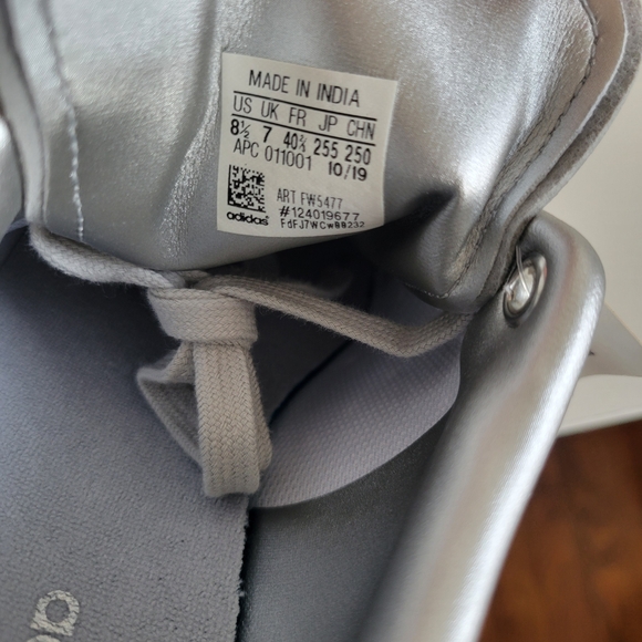 Adidas Stan Smith Silver Metallic Low Top Sneakers Women's Size US8.5 FW5477 - Picture 14 of 14